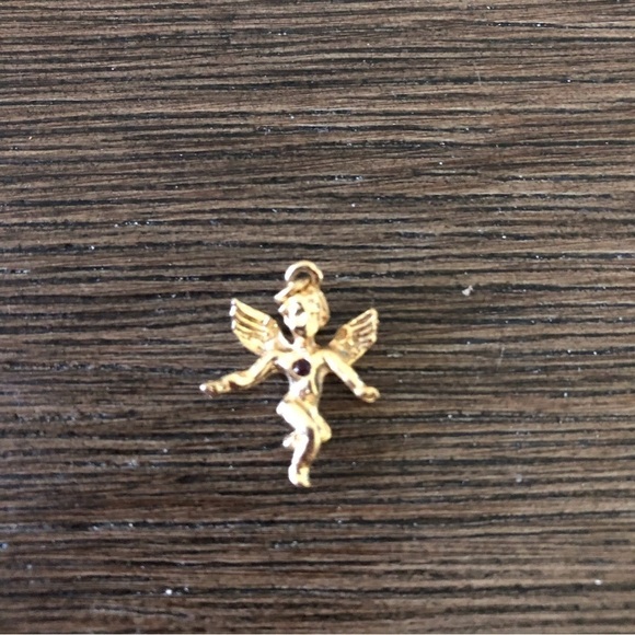 Gold and Granite (January birthstone) Angel pendent - Picture 1 of 2